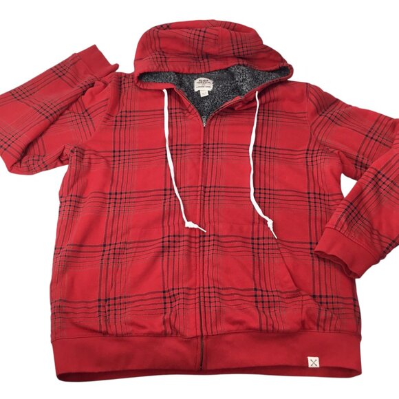 Blake Shelton X Lands End Hooded Jacket Full Zip Red Plaid XLT Tall Sherpa Lined - Picture 6 of 11